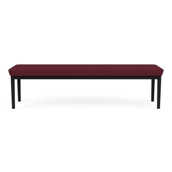 Lesro Lenox Steel 3 Seat Bench, Wine/Mulberry (Red) Seat, Wine/Mulberry Back, 67 W 21 L 18.5 H LS3001 - main